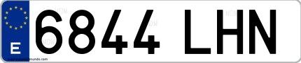 Ejemplo de matrícula española 6844 LHN