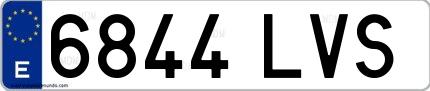 Ejemplo de matrícula española 6844 LVS