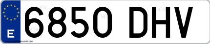 Ejemplo de matrícula española 6850 DHV