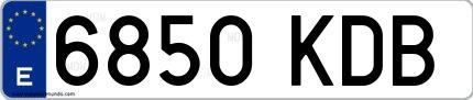 Ejemplo de matrícula española 6850 KDB