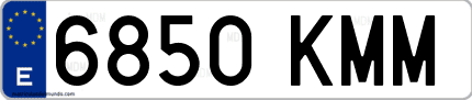 Ejemplo de matrícula de coche ordinaria 6850 KMM