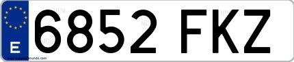 Ejemplo de matrícula española 6852 FKZ