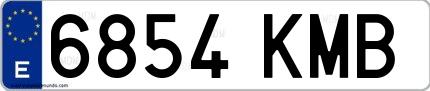 Ejemplo de matrícula española 6854 KMB