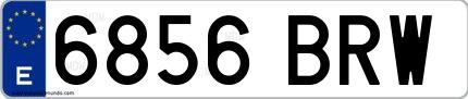 Ejemplo de matrícula española 6856 BRW