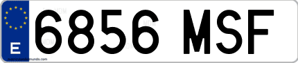 Ejemplo de matrícula de coche ordinaria 6856 MSF