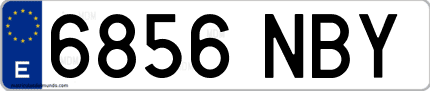 Ejemplo de matrícula de coche ordinaria 6856 NBY