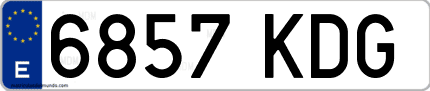 Ejemplo de matrícula de coche ordinaria 6857 KDG