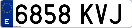 Ejemplo de matrícula de coche ordinaria 6858 KVJ