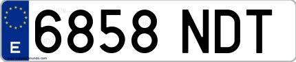 Ejemplo de matrícula española 6858 NDT