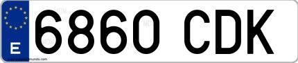 Ejemplo de matrícula española 6860 CDK