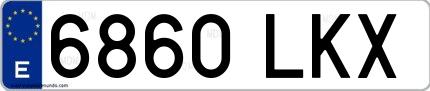 Ejemplo de matrícula española 6860 LKX