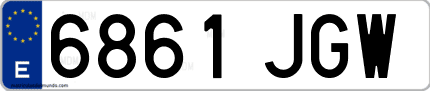 Ejemplo de matrícula de coche ordinaria 6861 JGW