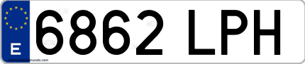 Ejemplo de matrícula de coche ordinaria 6862 LPH