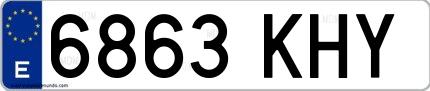 Ejemplo de matrícula española 6863 KHY