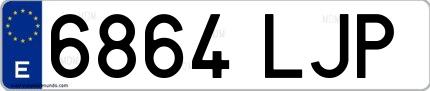 Ejemplo de matrícula española 6864 LJP