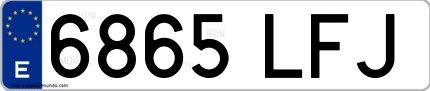 Ejemplo de matrícula española 6865 LFJ