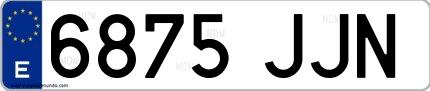 Ejemplo de matrícula española 6875 JJN