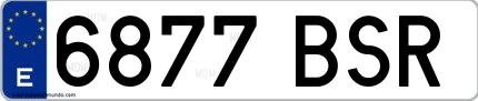 Ejemplo de matrícula española 6877 BSR
