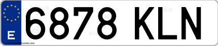 Ejemplo de matrícula de coche ordinaria 6878 KLN