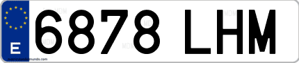 Ejemplo de matrícula de coche ordinaria 6878 LHM