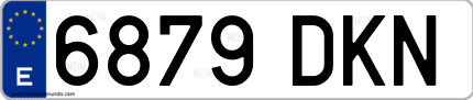 Ejemplo de matrícula de coche ordinaria 6879 DKN