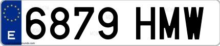 Ejemplo de matrícula española 6879 HMW