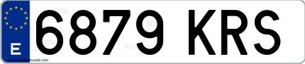 Ejemplo de matrícula española 6879 KRS