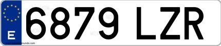 Ejemplo de matrícula española 6879 LZR