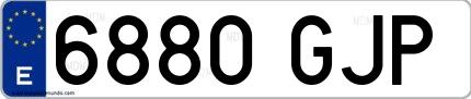 Ejemplo de matrícula española 6880 GJP