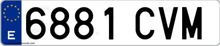 Ejemplo de matrícula española 6881 CVM