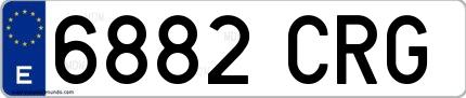 Ejemplo de matrícula española 6882 CRG
