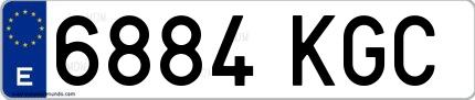 Ejemplo de matrícula española 6884 KGC
