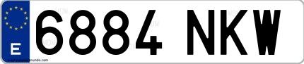 Ejemplo de matrícula española 6884 NKW