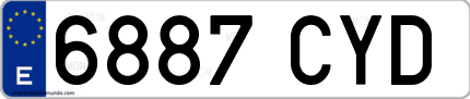 Ejemplo de matrícula de coche ordinaria 6887 CYD