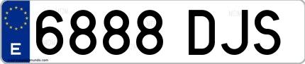 Ejemplo de matrícula española 6888 DJS