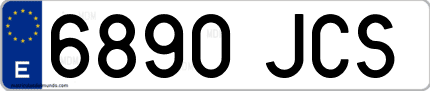 Ejemplo de matrícula de coche ordinaria 6890 JCS