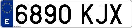 Ejemplo de matrícula española 6890 KJX