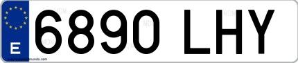 Ejemplo de matrícula española 6890 LHY