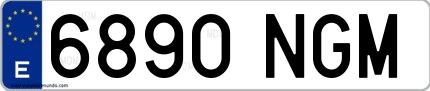 Ejemplo de matrícula española 6890 NGM