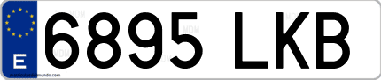 Ejemplo de matrícula de coche ordinaria 6895 LKB
