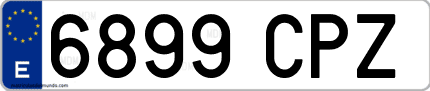 Ejemplo de matrícula de coche ordinaria 6899 CPZ
