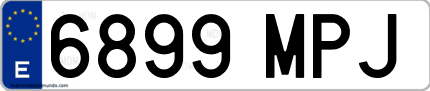 Ejemplo de matrícula de coche ordinaria 6899 MPJ