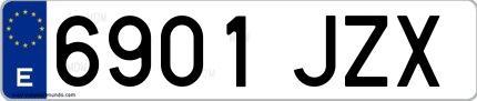 Ejemplo de matrícula española 6901 JZX