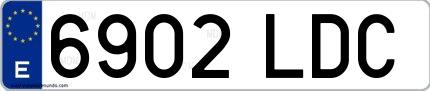 Ejemplo de matrícula española 6902 LDC