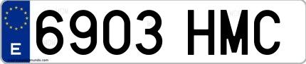 Ejemplo de matrícula española 6903 HMC