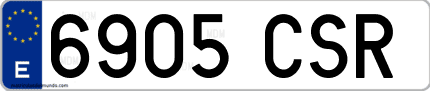 Ejemplo de matrícula de coche ordinaria 6905 CSR