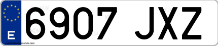 Ejemplo de matrícula de coche ordinaria 6907 JXZ