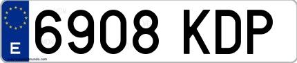 Ejemplo de matrícula española 6908 KDP
