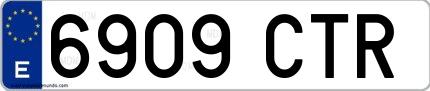 Ejemplo de matrícula española 6909 CTR