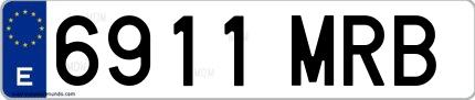 Ejemplo de matrícula española 6911 MRB